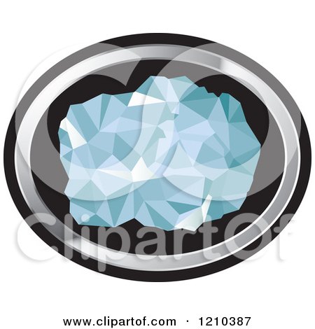 Clipart of a Chunk of Diamond in a Silver and Black Oval - Royalty Free Vector Illustration by Lal Perera