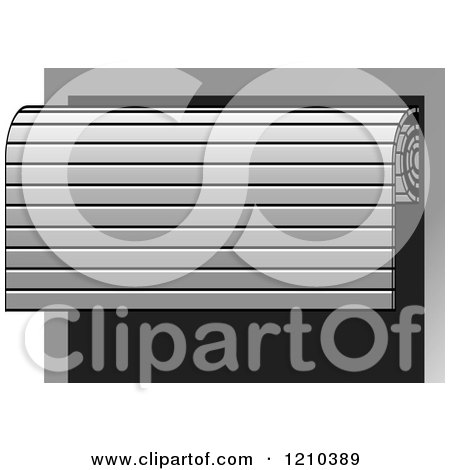 Clipart of a Roller Door Half Opened - Royalty Free Vector Illustration by Lal Perera