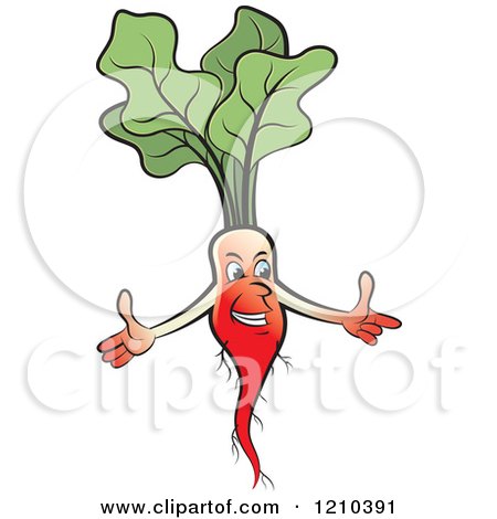 Clipart of a Laughing Radish - Royalty Free Vector Illustration by Lal Perera