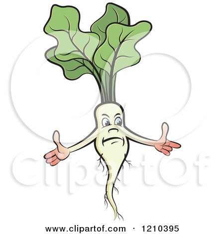 Clipart of a Mad Radish - Royalty Free Vector Illustration by Lal Perera