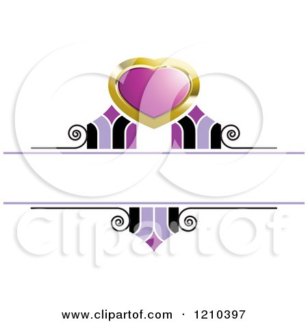 Clipart of a Gold Purple and Black Wedding Design Element - Royalty Free Vector Illustration by Lal Perera