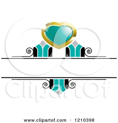 Clipart of a Gold Turquoise and Black Wedding Design Element - Royalty Free Vector Illustration by Lal Perera