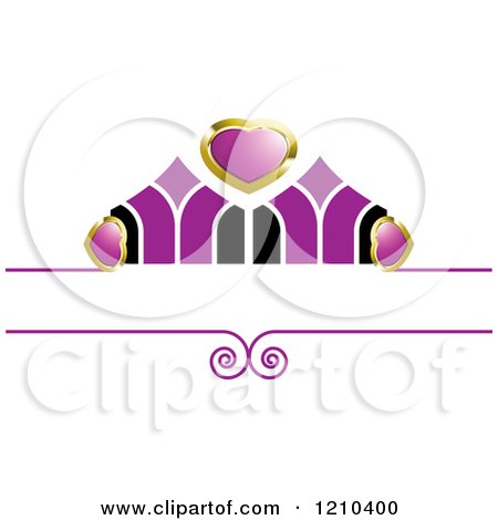 Clipart of a Gold Purple and Black Wedding Design Element 2 - Royalty Free Vector Illustration by Lal Perera