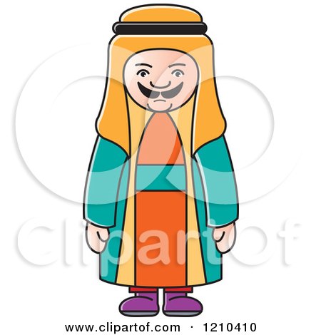 Clipart of an Arabic Man - Royalty Free Vector Illustration by Lal Perera