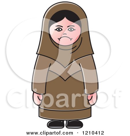 Clipart of an Unhappy Arabic Woman - Royalty Free Vector Illustration by Lal Perera