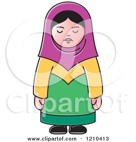 Clipart of an Arabic Woman - Royalty Free Vector Illustration by Lal Perera