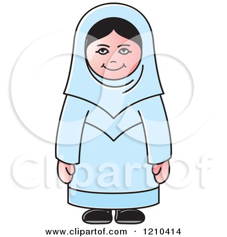 Clipart of a Happy Arabic Woman - Royalty Free Vector Illustration by Lal Perera