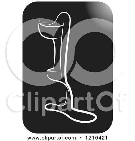 Clipart of a Black and White Orthotic Leg Icon - Royalty Free Vector Illustration by Lal Perera