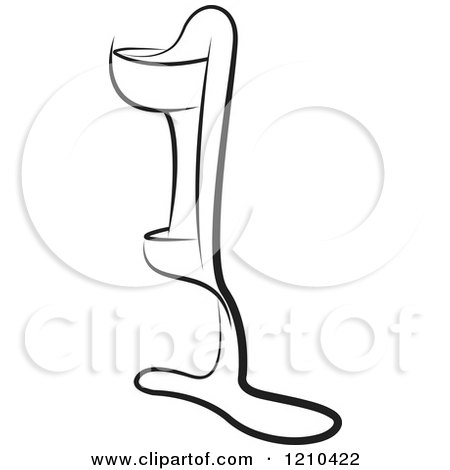 Clipart of a Black and White Orthotic Leg - Royalty Free Vector Illustration by Lal Perera