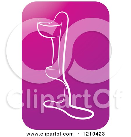 Clipart of a Purple Orthotic Leg Icon - Royalty Free Vector Illustration by Lal Perera