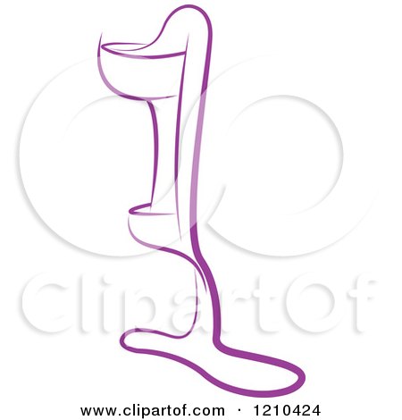 Clipart of a Purple Orthotic Leg - Royalty Free Vector Illustration by Lal Perera