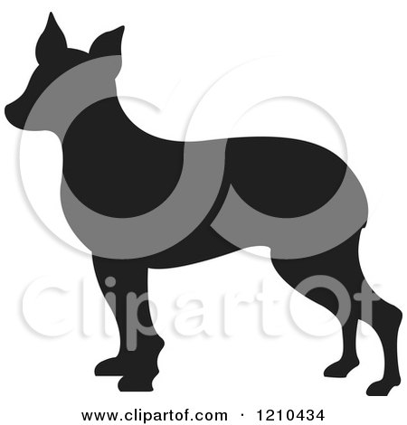Clipart of a Black Silhouetted Dog - Royalty Free Vector Illustration by Lal Perera