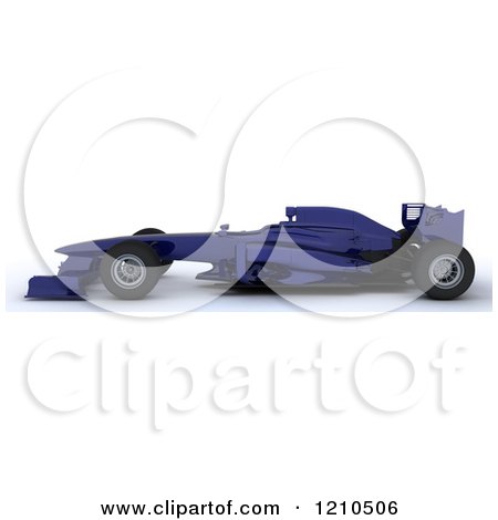 Clipart of a 3d Blue Forumula One Race Car - Royalty Free CGI Illustration by KJ Pargeter