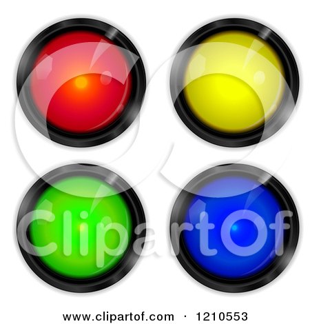 Clipart of Colorful Arcade Game Buttons - Royalty Free Vector Illustration by elaineitalia