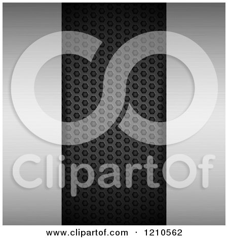 Clipart of a Brushed and Perforated Metal Background - Royalty Free Vector Illustration by elaineitalia