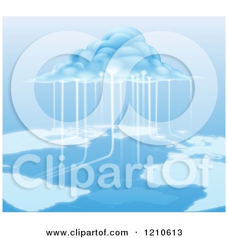 Clipart of a Cloud Computing Information - Royalty Free Vector Illustration by AtStockIllustration