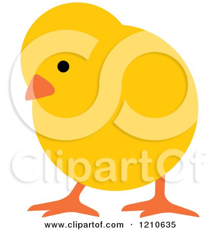 Clipart Of A Yellow Chick - Royalty Free Vector Illustration by Lal Perera