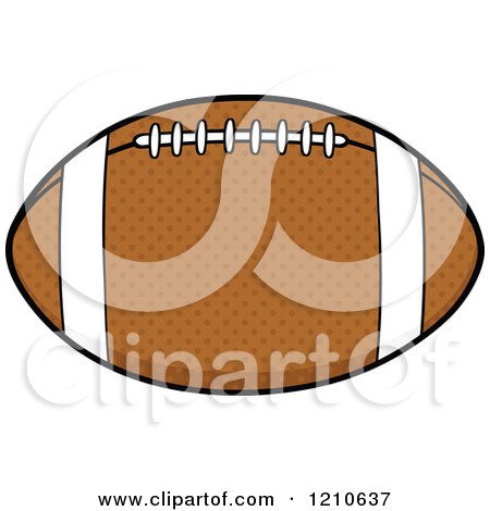 Cartoon of a Brown American Football - Royalty Free Vector Clipart by Hit Toon