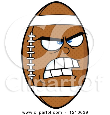 Cartoon of a Mad American Football Mascot - Royalty Free Vector Clipart by Hit Toon