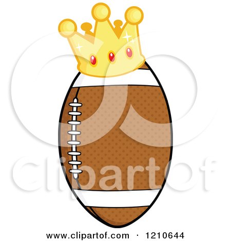 Cartoon of a Crowned American Football - Royalty Free Vector Clipart by Hit Toon