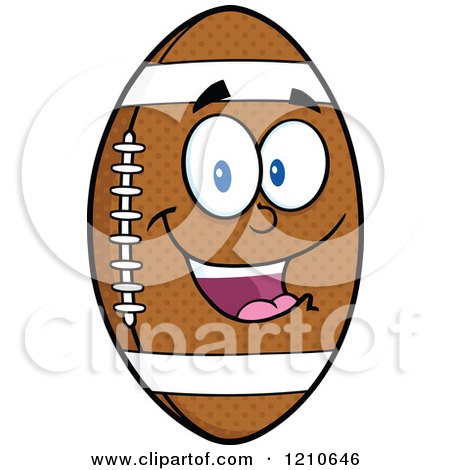 Cartoon of a Happy American Football Mascot - Royalty Free Vector Clipart by Hit Toon