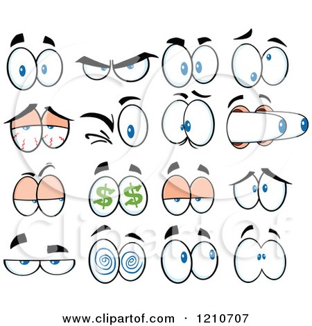 Cartoon of Expressional Eyes - Royalty Free Vector Clipart by Hit Toon