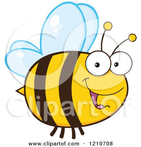 Cartoon of a Happy Bee - Royalty Free Vector Clipart by Hit Toon