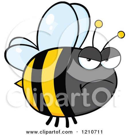 Cartoon of a Mad Bumble Bee - Royalty Free Vector Clipart by Hit Toon
