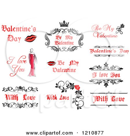 Clipart of Valentine Greetings and Sayings 8 - Royalty Free Vector Illustration by Vector Tradition SM