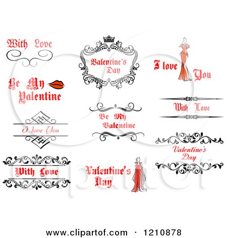 Clipart of Valentine Greetings and Sayings 7 - Royalty Free Vector Illustration by Vector Tradition SM