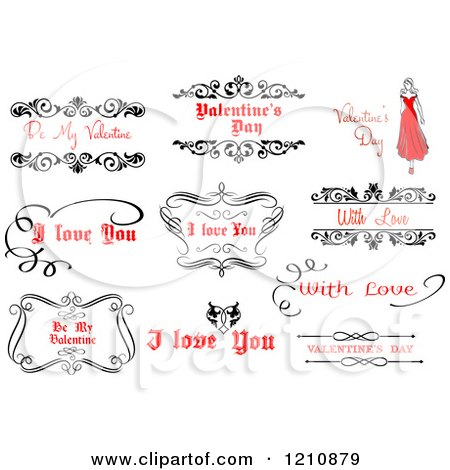 Clipart of Valentine Sayings and Greetings - Royalty Free Vector Illustration by Vector Tradition SM