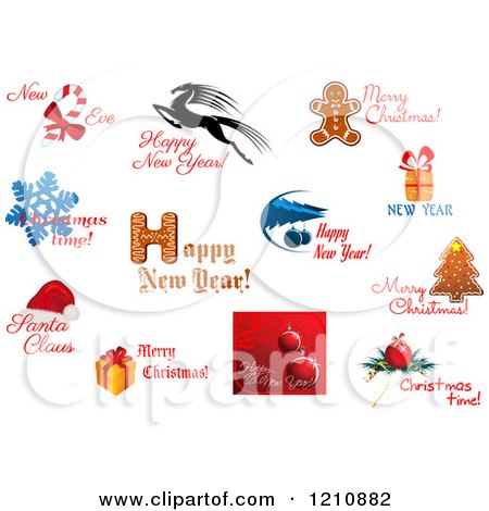 Clipart of Holiday Greetings 4 - Royalty Free Vector Illustration by Vector Tradition SM