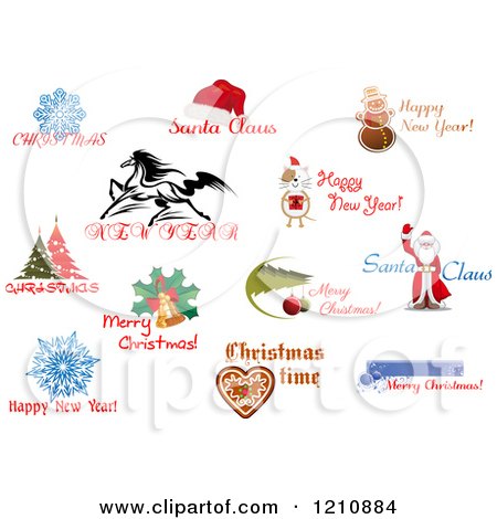 Clipart of Holiday Greetings 2 - Royalty Free Vector Illustration by Vector Tradition SM