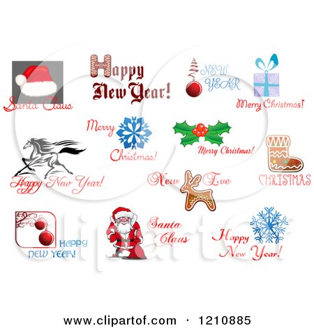 Clipart of Holiday Greetings 3 - Royalty Free Vector Illustration by Vector Tradition SM