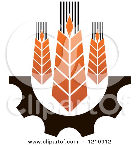 Clipart of a Whole Grain and Gear Design 2 - Royalty Free Vector Illustration by Vector Tradition SM