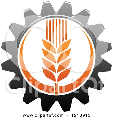 Clipart of a Whole Grain and Gear Design 3 - Royalty Free Vector Illustration by Vector Tradition SM