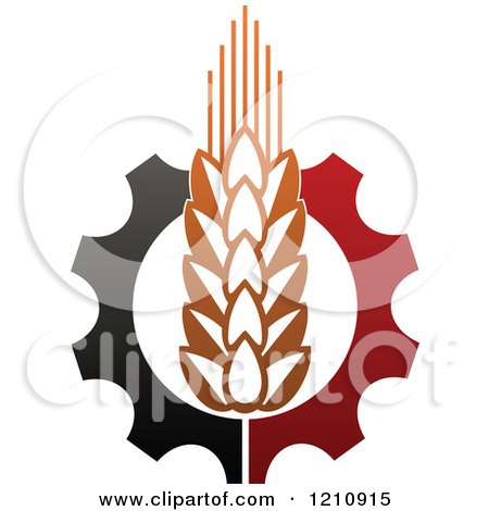 Clipart of a Whole Grain and Gear Design - Royalty Free Vector Illustration by Vector Tradition SM