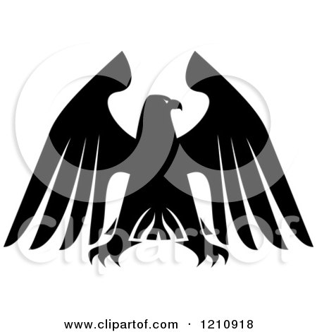 Clipart of a Black and White Heraldic Eagle 12 - Royalty Free Vector Illustration by Vector Tradition SM