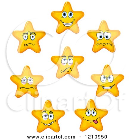 Clipart of Stars with Different Expressions - Royalty Free Vector Illustration by Vector Tradition SM