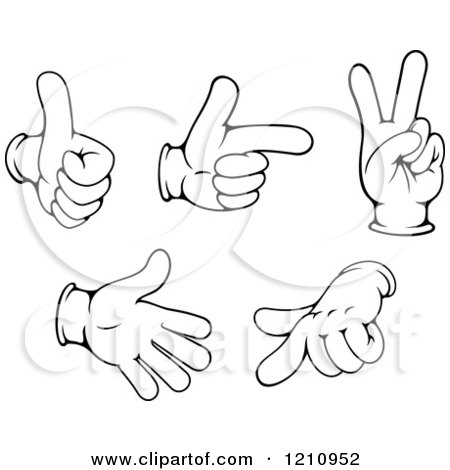 Clipart of a Gloved Hands Gesturing - Royalty Free Vector Illustration by Vector Tradition SM