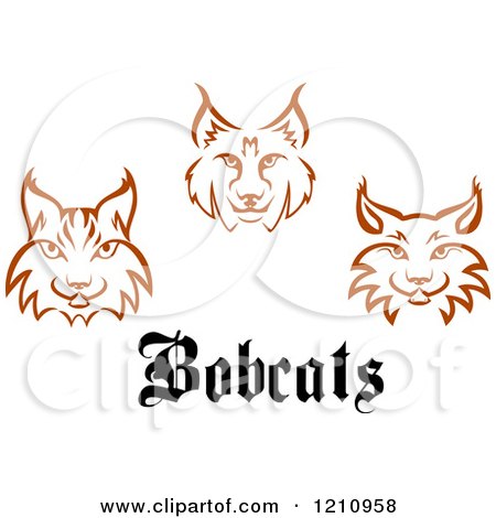 Clipart of Brown Bobcat Faces and Text - Royalty Free Vector Illustration by Vector Tradition SM