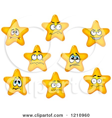 Clipart of Expressive Yellow Stars 3 - Royalty Free Vector Illustration by Vector Tradition SM