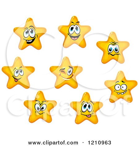Clipart of Expressive Yellow Stars 2 - Royalty Free Vector Illustration by Vector Tradition SM