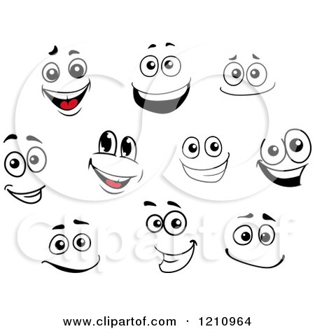 Clipart of Expressive Faces 2 - Royalty Free Vector Illustration by Vector Tradition SM