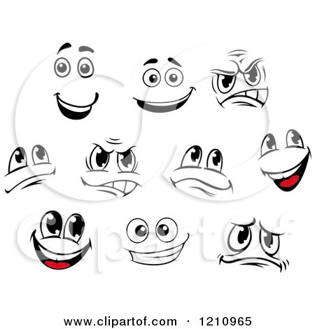 Clipart of Expressive Faces 3 - Royalty Free Vector Illustration by Vector Tradition SM