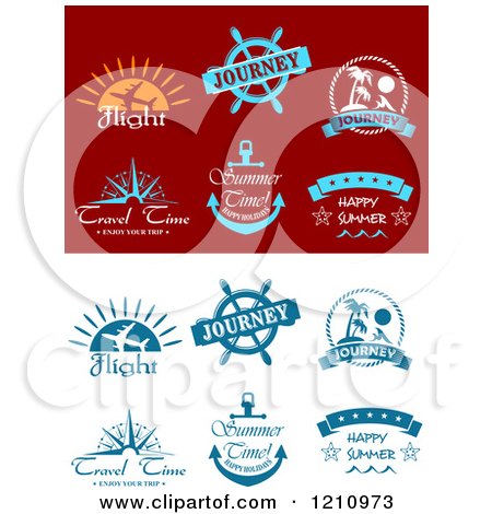 Clipart of Travel Designs - Royalty Free Vector Illustration by Vector Tradition SM