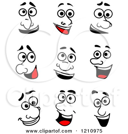 Clipart of Expressive Faces 4 - Royalty Free Vector Illustration by Vector Tradition SM