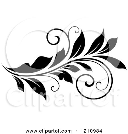 Clipart of a Black and White Flourish Design 7 - Royalty Free Vector Illustration by Vector Tradition SM
