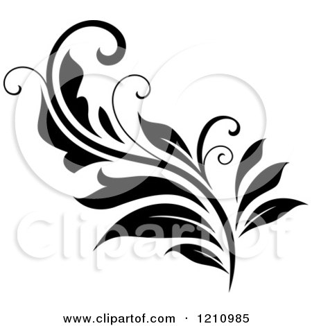 Clipart of a Black and White Flourish Design 8 - Royalty Free Vector Illustration by Vector Tradition SM