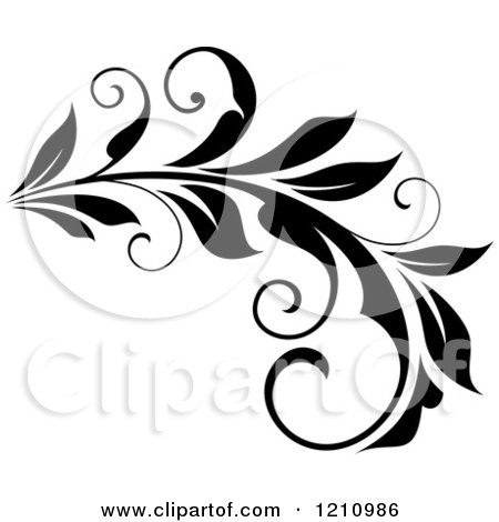 Clipart of a Black and White Flourish Design 9 - Royalty Free Vector Illustration by Vector Tradition SM